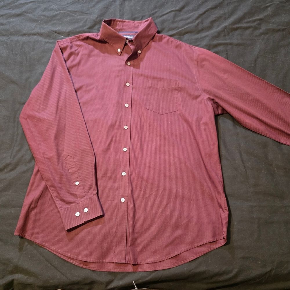 Croft & Barrow Men's Maroon Casual Button-Down XL